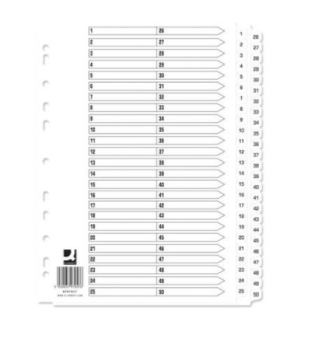 Q-Connect A4 1-50 Mylar Index (10 Pack)